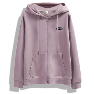 长袖 bm连帽卫衣女薄款 拉链宽松慵懒风韩版 开衫 上衣 春秋2023新款