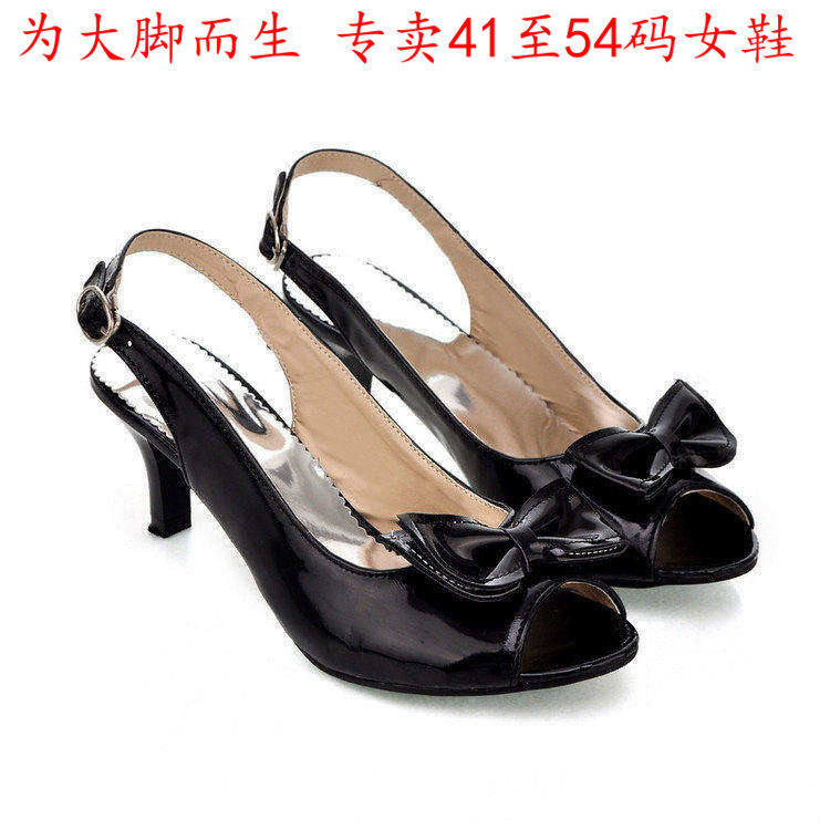 41一48特大码女鞋42外贸43新款44细跟高跟鱼嘴凉鞋子45 46 47胖MM