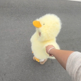 可爱小鸭子男女童冬季新款毛茸茸萌宝草草冬天仿貂毛兔毛加厚外套