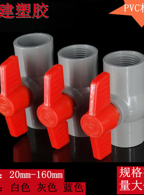 PVC给水球阀4分2025324050637590110内丝内插口螺纹塑料内牙阀门