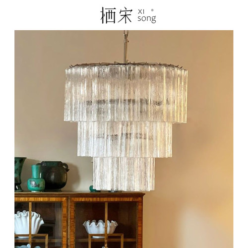 法式MURANO玻璃南洋中古客厅穆拉诺轻奢水晶餐厅复古别墅楼梯吊灯