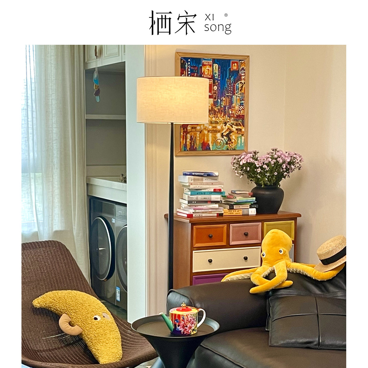 法式复古氛围感落地灯客厅沙发旁边高级感摆件新款卧室中古风灯具