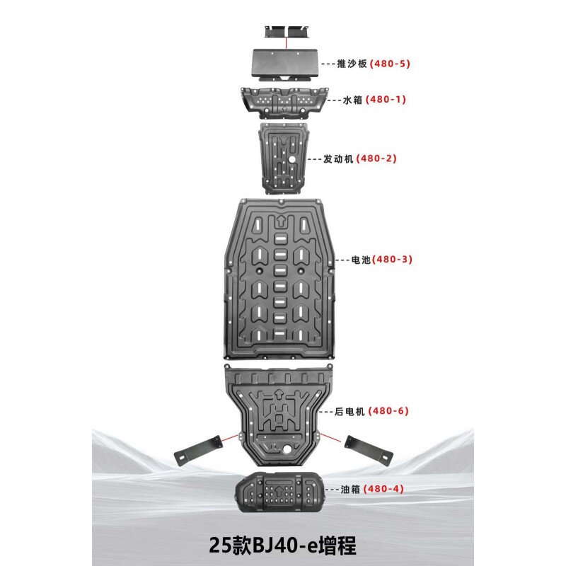 BJ40E增程底盘护板锰钢三毫米