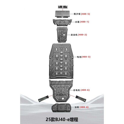 BJ40E增程底盘护板锰钢三毫米