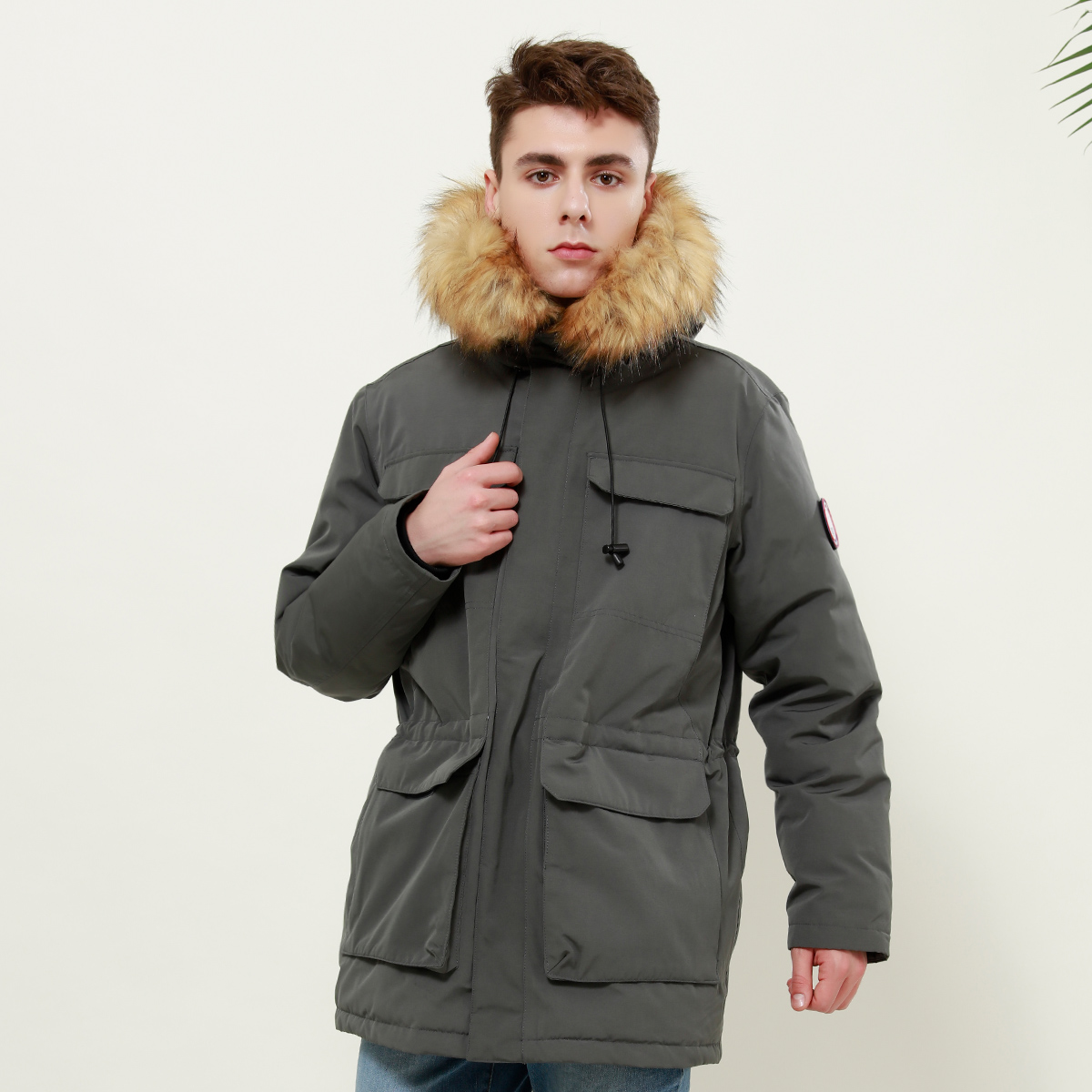 beaume宝美户外 环保毛领加厚棉衣棉服 羽绒棉 男款保暖外套