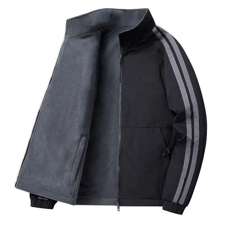 宏嫩轻奢服饰男装秋冬双面穿户外加绒夹克男士防风保暖加厚外套潮