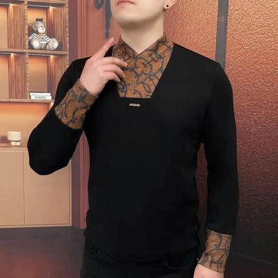 耀爆时尚衣柜舒雯轩秋冬卫衣新款高档男士加绒时尚休闲V领打底衫