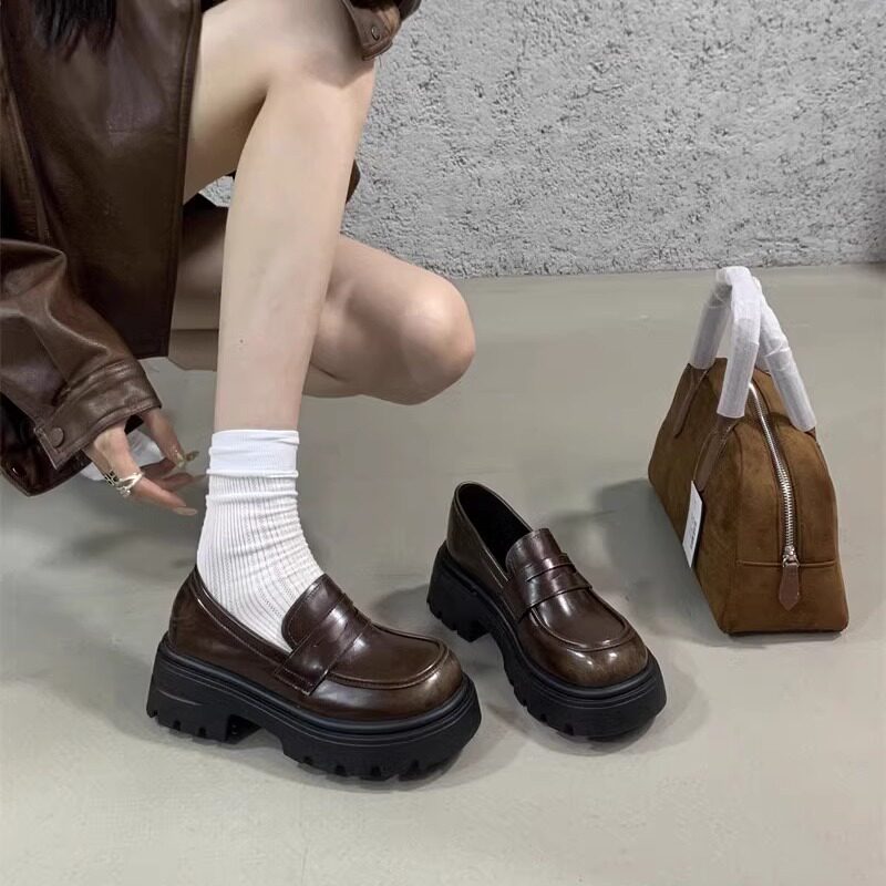 复古英伦风乐福鞋女2026春秋新款