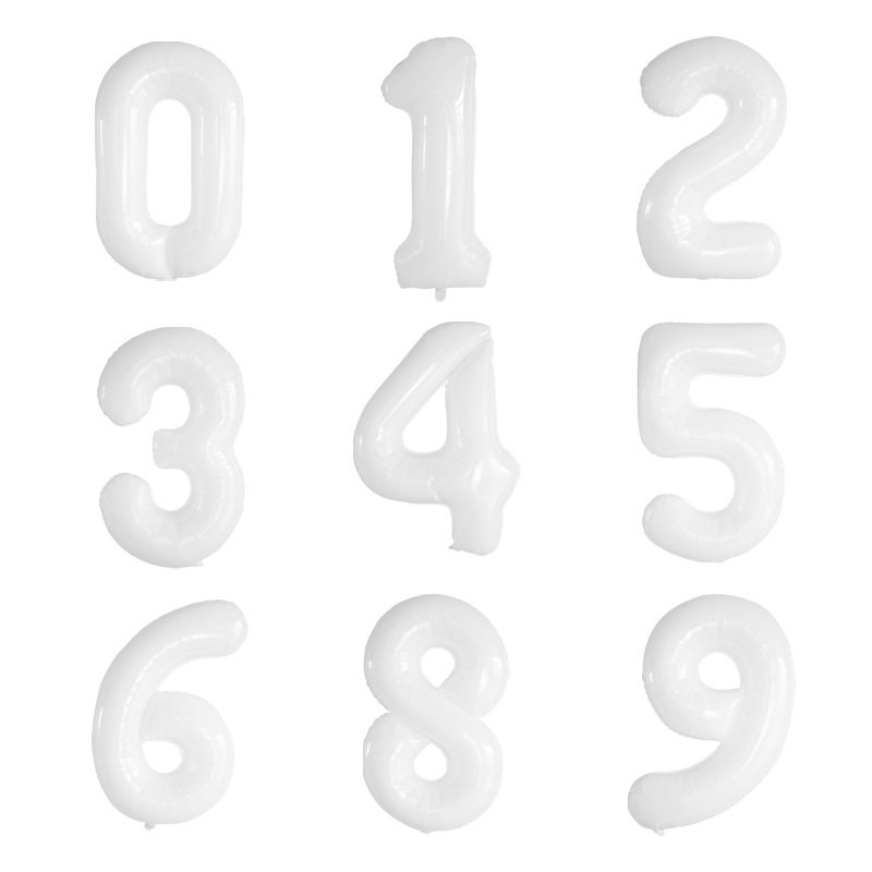 40寸白色铝膜大数字32寸生日气球派对装饰场景布置用品儿童ins风