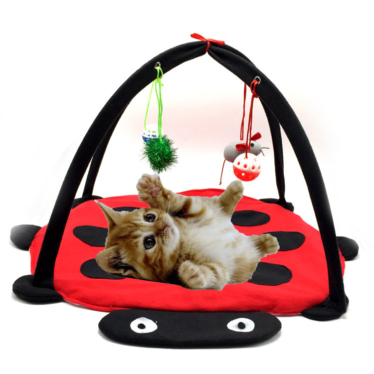 猫咪玩甲壳虫帐篷吊床猫玩具猫爬架逗猫棒球响声猫猫用品玩具