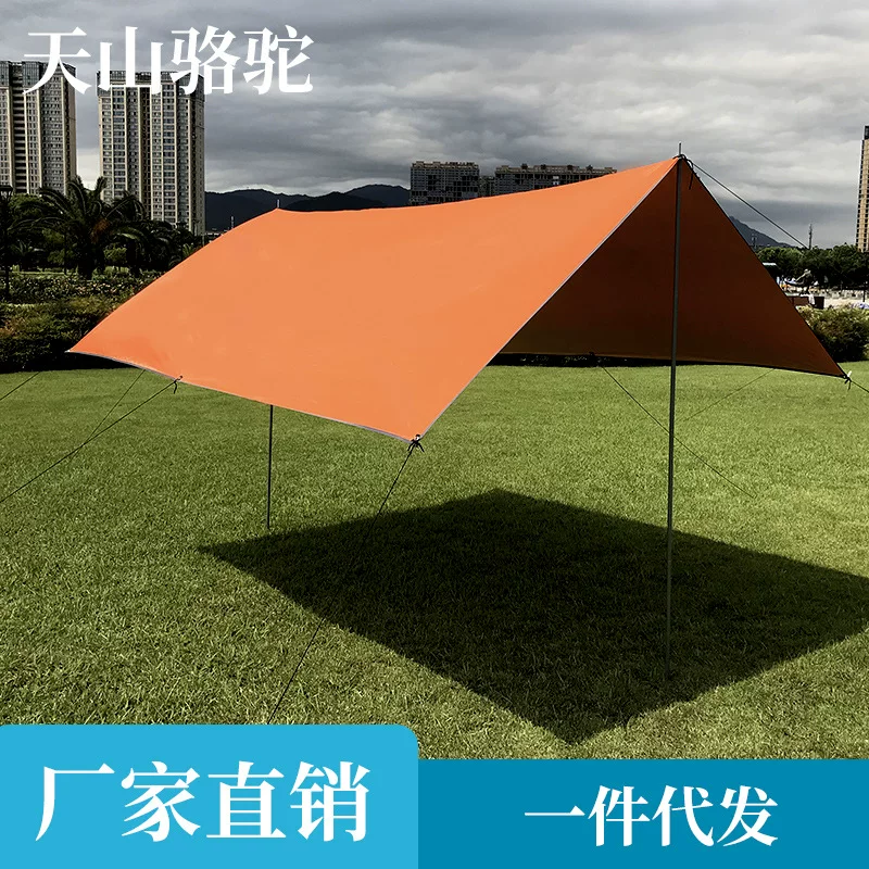 户外天幕露营凉棚天山骆驼野外多人天幕防紫外线天幕遮阳棚帐篷