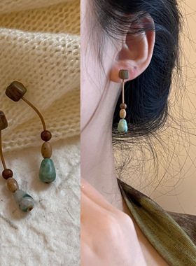 原创古风耳环2024新款爆款气质高级感简约百搭新中式耳钉汉服配饰