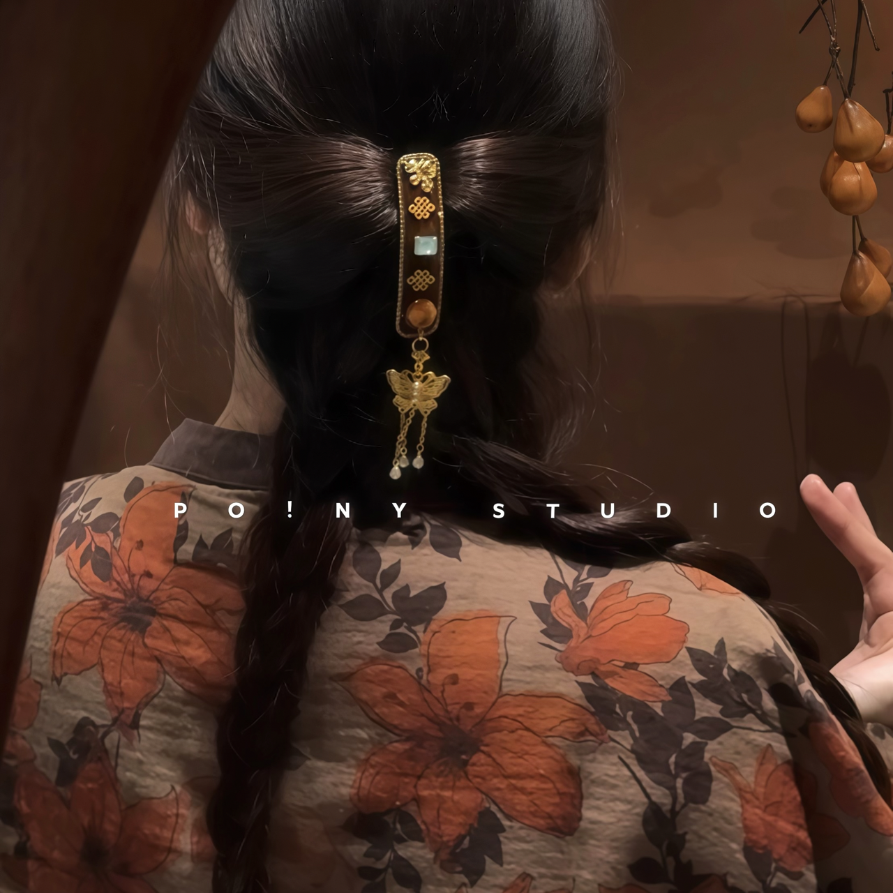 原创喜结良缘新中式红色发夹