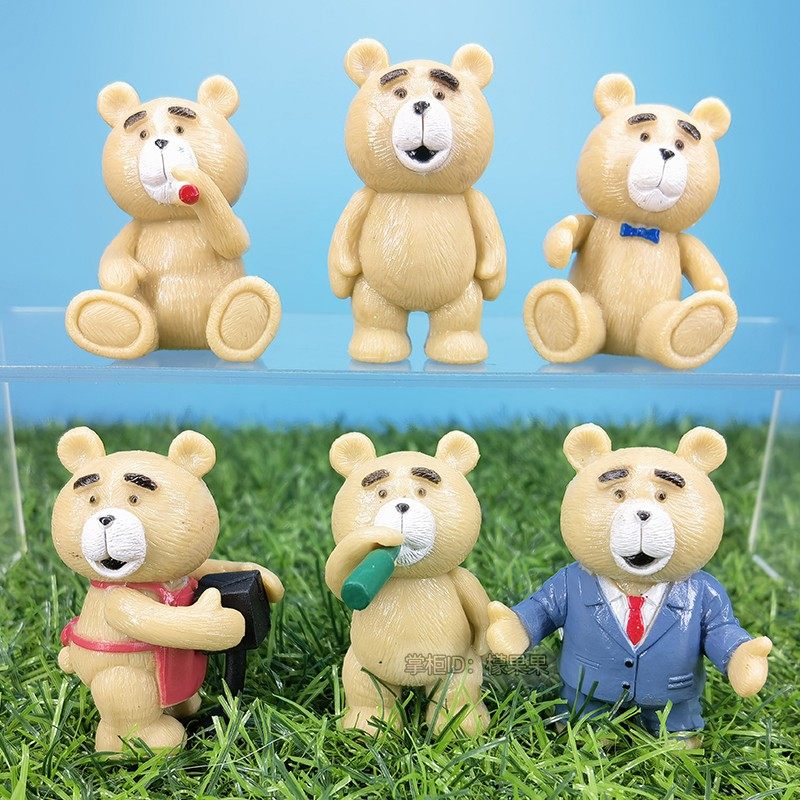 泰迪熊ted2二次元 熊麻吉 贱熊公仔周边摆件手办蛋糕模型生日礼物