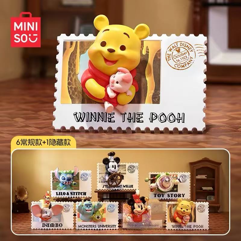 正品名创优品迪士尼复古邮票盲盒