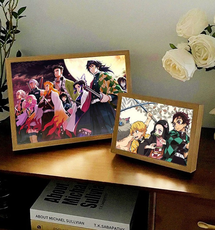 鬼灭之刃周边灯光画手办装饰画