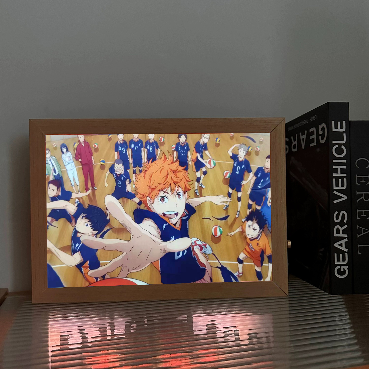 现货排球少年周边手办灯光画立牌影山飞雄日向翔阳装饰灯创意礼品