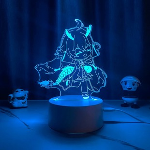 崩坏星穹铁道周边手办盲盒白露三月七景元 卡芙卡周边3D小夜灯