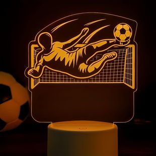 跨境供货3D小夜灯足球踢球守门员创意礼品灯USB台灯房间led氛围灯