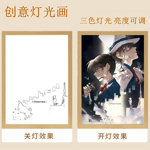 名侦探柯南怪盗基德周边漫画手办小兰工藤新一盲盒小夜灯生日礼物