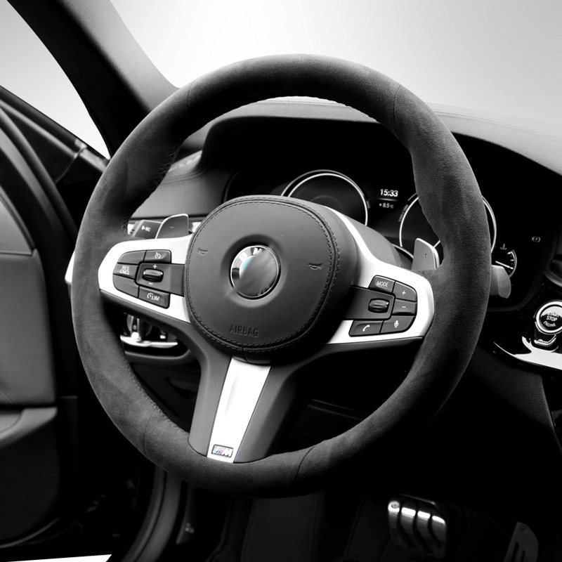 梵汐适用宝马方向盘套五系525/530/7系/X4/320li/325/ix3一系手缝