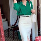 轻熟风港味复古包臀裙修身 显瘦一步长裙高级感水洗牛仔开叉半身裙