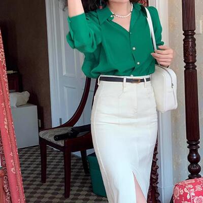 牛仔开叉半身裙轻熟气质包臀裙