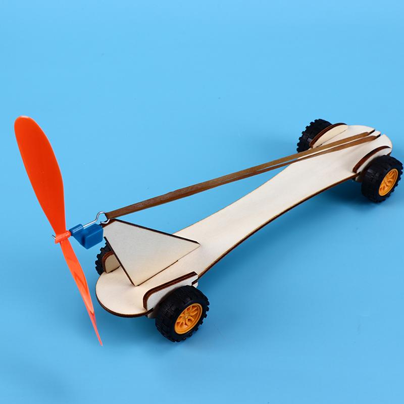 橡皮筋动力车儿童DIY科技小制作直线竞速车模型反作用力实验小车