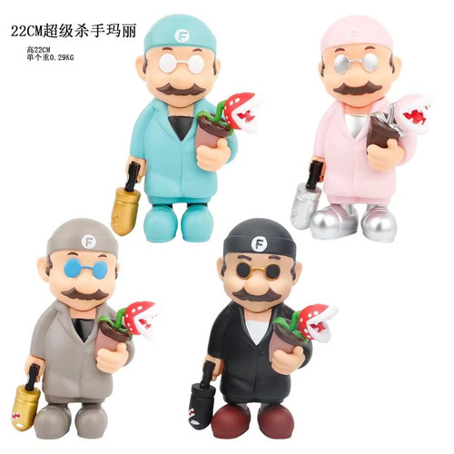 马里奥公仔摆件潮玩超级玛丽玩具里昂这个杀手不太冷手办模型礼物