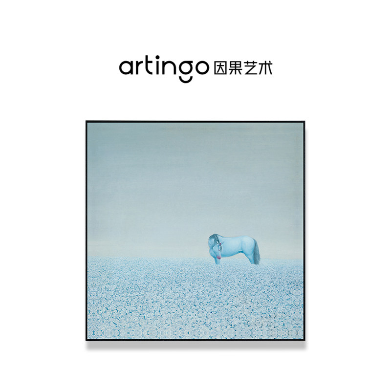 原创正版丨张明逸签名限量版画现代简约马客厅卧室玄关挂画 99版
