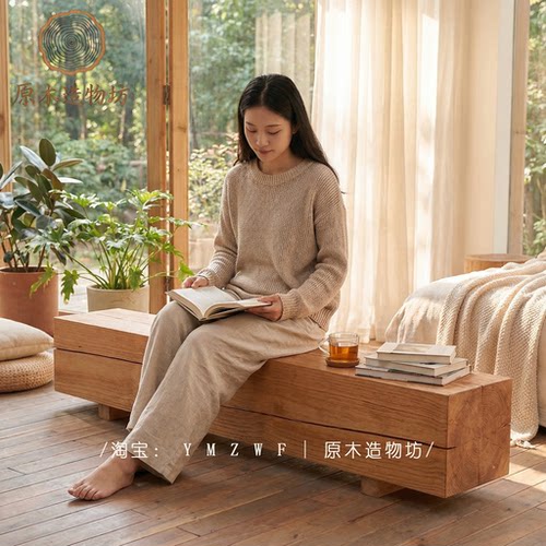 中古风实木长凳原木根雕长条凳家用换鞋凳休息凳电视柜民宿风坐凳