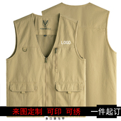潮牌坎肩背心男装 定制logo马甲男士 工装 外套新款 夏季 外穿钓鱼无袖