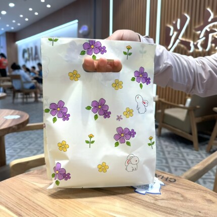 小饰品扣手袋儿童服装店加厚手提塑料袋耳钉首饰盒扣手袋 平口袋