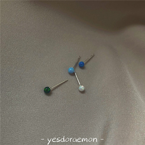 睡觉不用摘欧泊极光纯银养耳洞