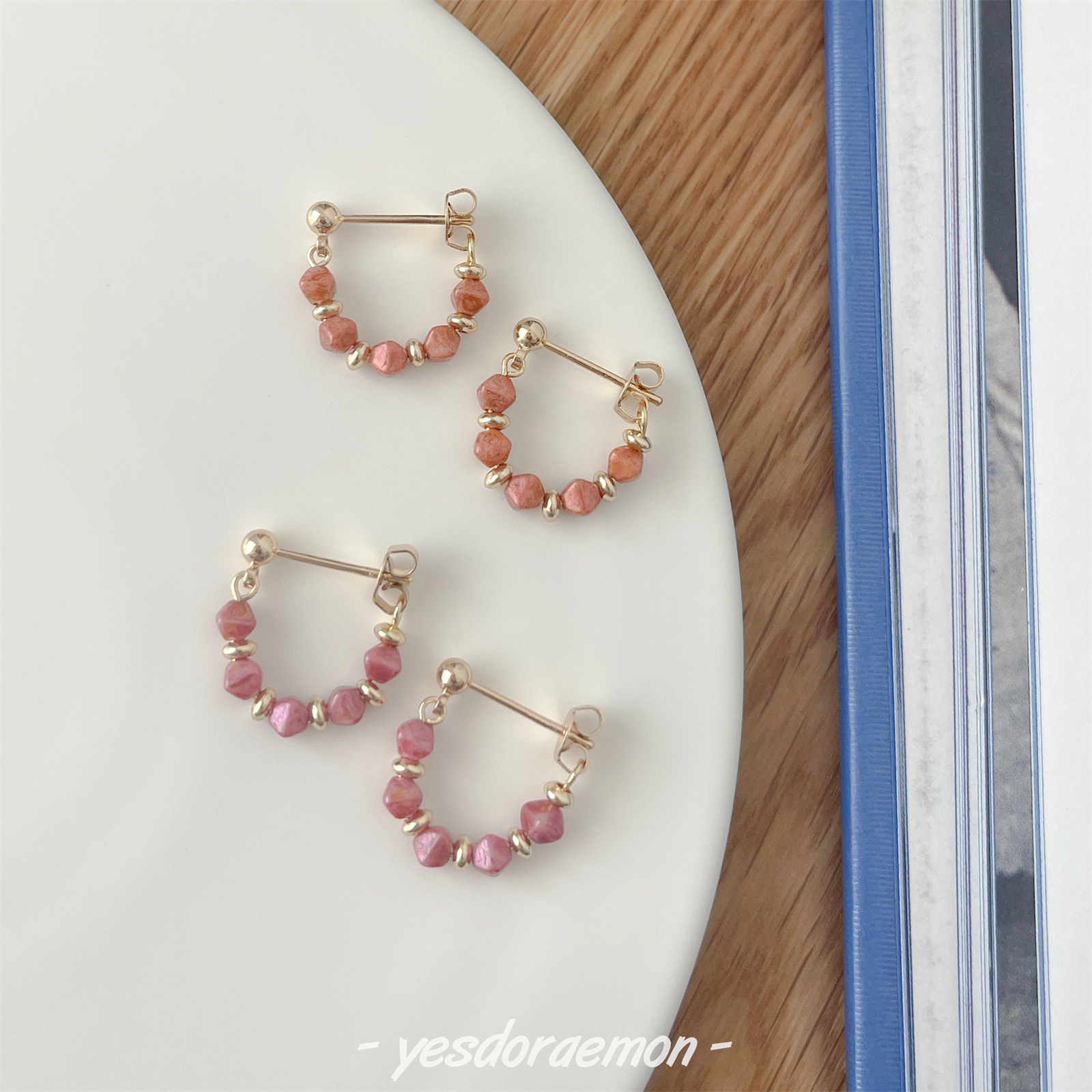 轻复古琉璃串珠耳环女