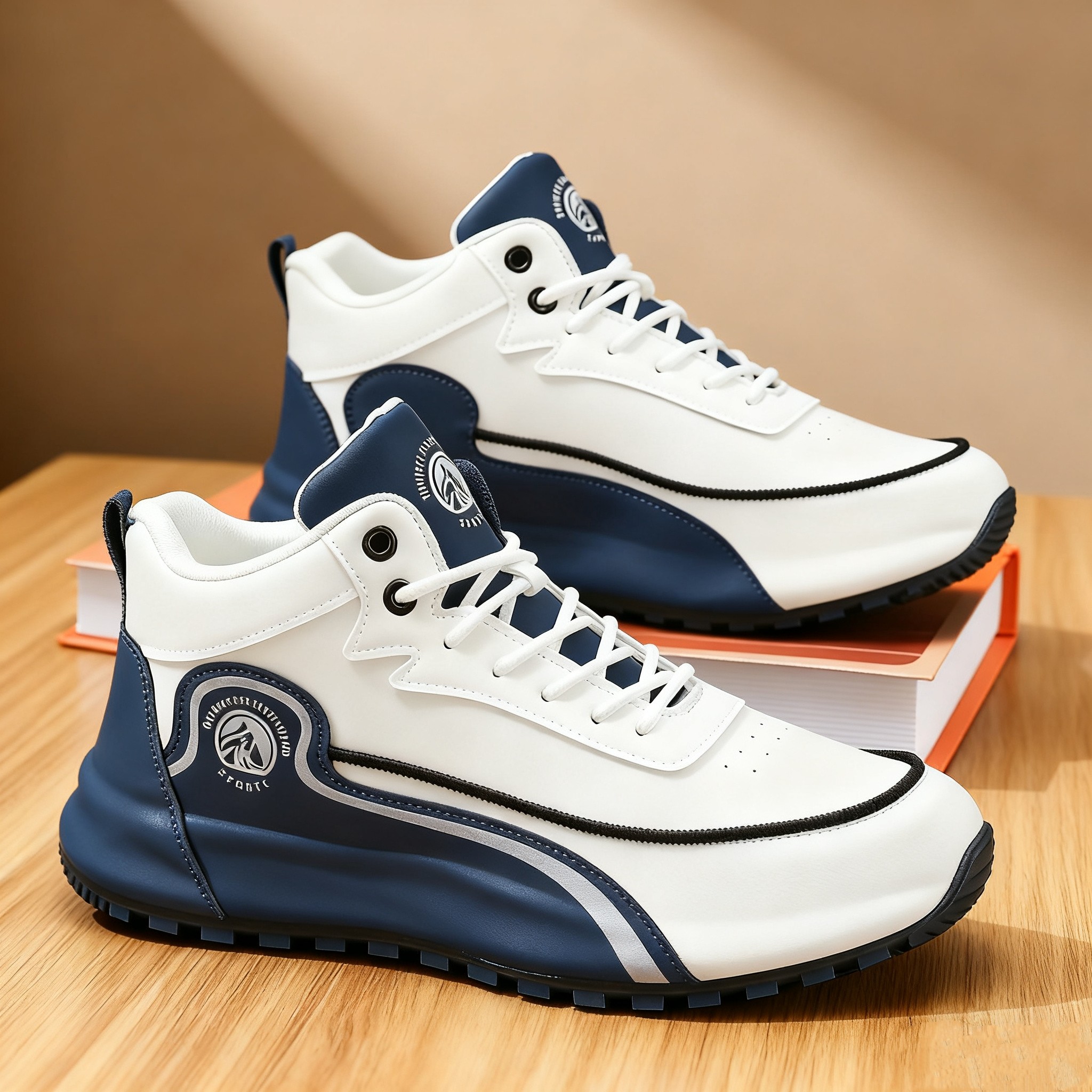 男士德训鞋2025新款冬季潮流百搭高帮板鞋防滑轻便运动休闲鞋潮鞋,流行男鞋,德训鞋,淘宝优惠券,粉丝福利购,淘宝优惠卷