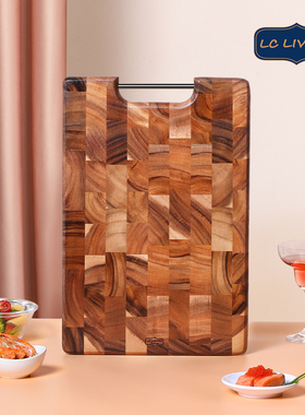 lcliving泰国相思木切菜板家用无漆无蜡提手案板按板实木砧板粘板