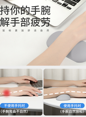 BUBM鼠标手垫腕托小号机械键盘护腕手托加长舒适柔软电脑笔记本鼠标手垫硅胶记忆LOL吃鸡桌面办公游戏掌托