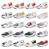 套脚坡跟懒人鞋 老北京布鞋 防滑气垫软底轻便妈妈鞋 厚底增高摇摇鞋