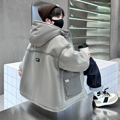 中大童加厚上衣儿童奥粒绒帅气