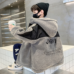 男童摇粒绒外套秋冬装羊羔绒棉衣2025新款中大童帅气加厚毛毛衣潮