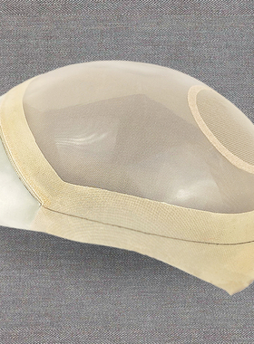 头顶自然逼真全手织递针头旋生物头皮假发片用圆形发网假发材料