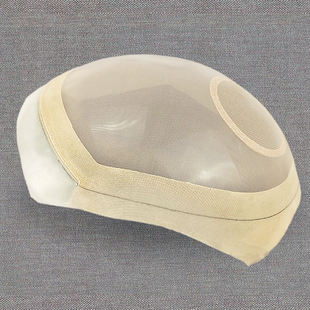 头顶自然逼真全手织递针头旋生物头皮假发片用圆形发网假发材料