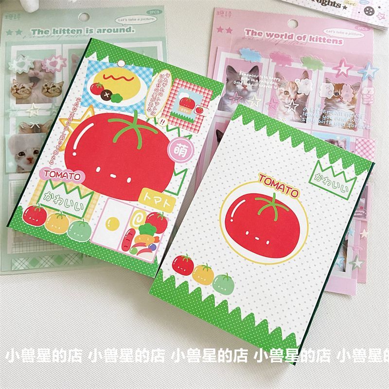 可爱番茄112P厚本彩色内页双面印刷A6奇葩手账本古早风日记笔记本