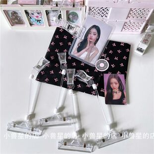 INS风透明产出双头夹棒塑料夹子便携外出拍照不露手可转动 文件夹