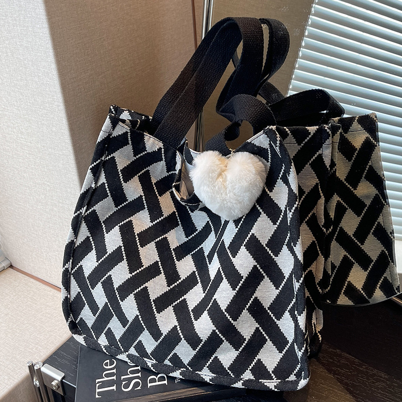 高中生上课帆布包包女2025新款通勤托特包上班小拎包ins手提包女