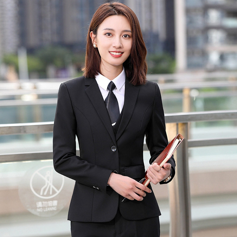 春装新款长袖西装套装女式韩版职业装正装酒店汽车4s店教师工作服