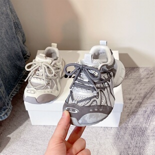 2026年夏季新款儿童老爹鞋透气单网时尚绑带男童女童运动鞋防滑