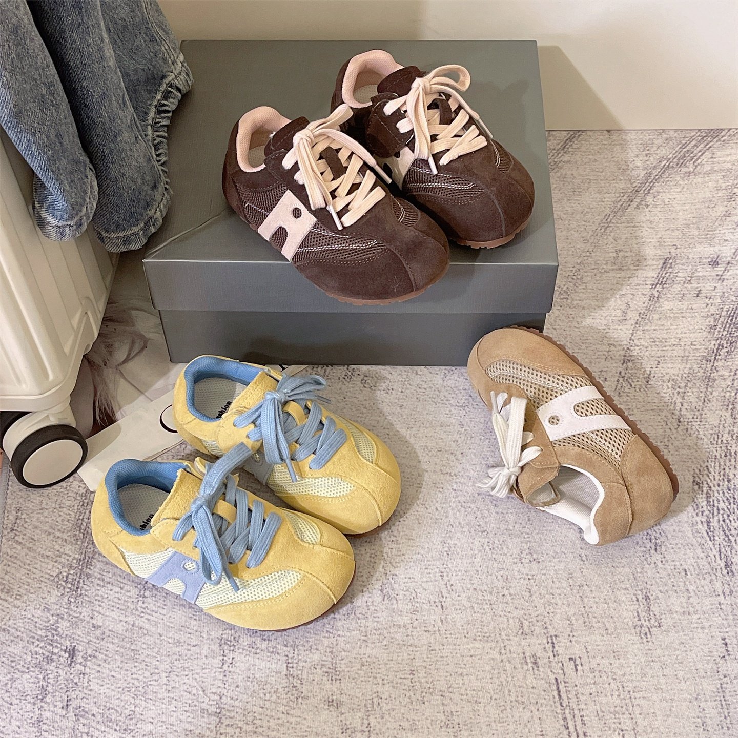 2026年春季新款真皮儿童德训鞋透气双网韩版软底男童女童时尚板鞋,童鞋/婴儿鞋/亲子鞋,板鞋,淘宝优惠券,粉丝福利购,淘宝优惠卷