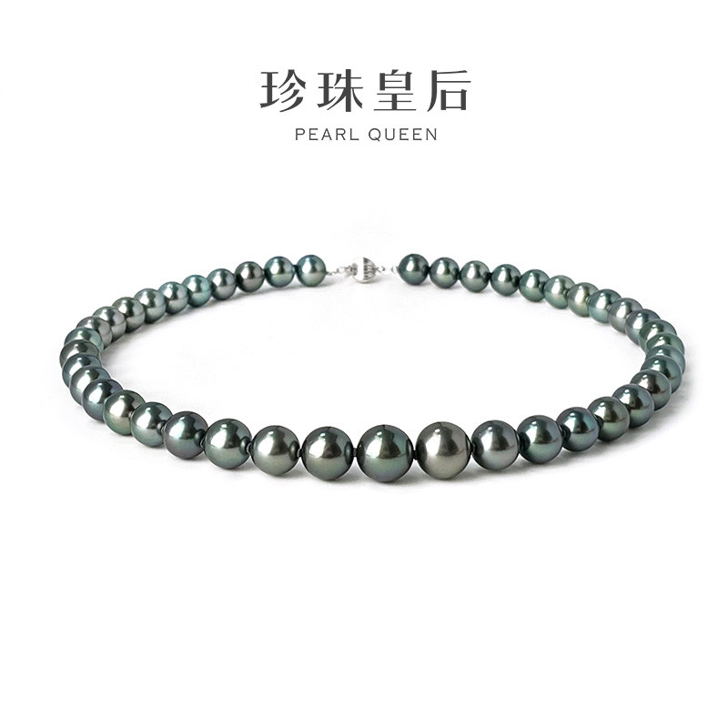珍珠皇后 14K大溪地海水黑珍珠项链（珠径8-11mm）极光孔雀
